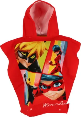 Produktbild von Miraculous Ladybug Kinder Poncho Badeponcho mit Kapuze