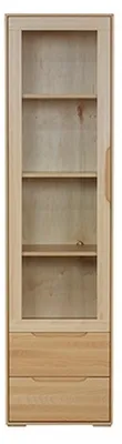 Produktbild von Massive Vitrine Echte Handarbeit Vollholz Schrank Holz Schränke Glas Vitrinen