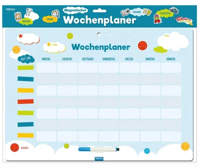 Produktbild von Trötsch Magnetischer Wochenplaner Magnettafel mit Stift und Magneten