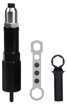 Immagine prodotto di INF Adattatore rivetti alluminio 17x13x3cm per trapano a batteria, 4 pz
