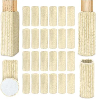 Produktbild von Famanu Stuhlsocken mit Filz-Pads - Antirutsch, hohe Elastizität, für runde und quadratische Stuhlbeine