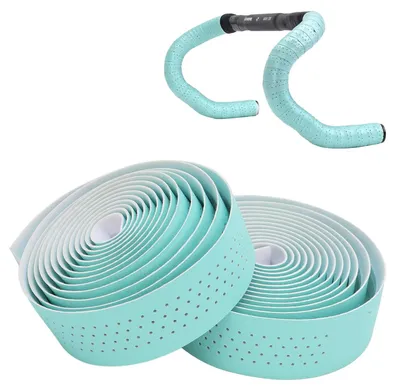 Productafbeelding van Fietsstuurband 2 stuks - 200 x 3 cm - Zelfklevend - Antislip Gripband - PU/EVA - Inclusief Stuurstoppers - Stuurband