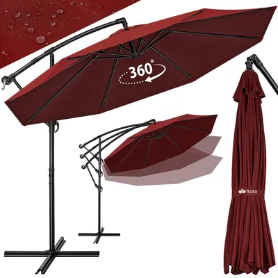 Zdjęcie produktu dla Parasol wiszący - Ø 300 cm - Z korbą i pokrowcem - Ochrona UV