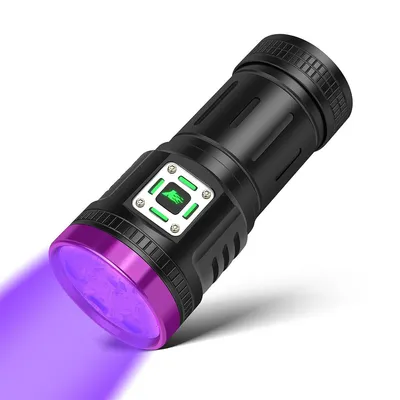 Produktbild von UV Taschenlampe,USB Aufladbar UV Lampe,Taschenlampe mit 9 Kern LEDs,395nm Ultraviolettes Licht für Haustierurin Detektor,Unechte Banknoten