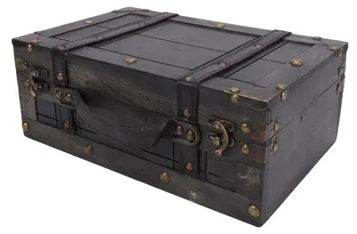 Productafbeelding van Vintage Houten Opbergkist met Deksel