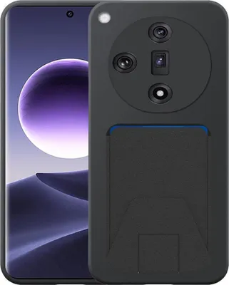 Image de Adaptée à la coque du téléphone Oppo Find X7 avec porte-cartes en cuir ajustable - Coque arrière flexible en silicone TPU avec porte-cartes en cuir ajustable - Noir - Smartphonics