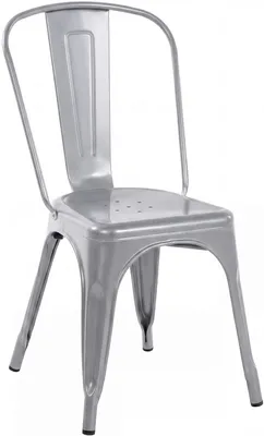 Produktbild von CLP Stapelstuhl Benedikt stapelbar mit Rückenlehne aus Metall bis 200 kg belastbar silber