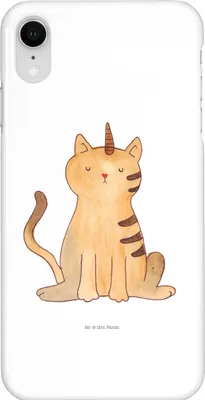 Produktbild von Mr. & Mrs. Panda Iphone XR Handyhülle Einhorn Katze - Weiß - Geschenk, Premium Kunststoff, Regenbogen, Unicorn, Glitzer, Handy Case, Katzer