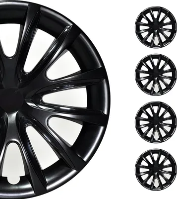 Produktbild von 4x Radkappen 15 zoll Schwarz & Schwarz