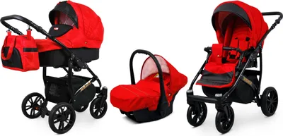 Obrázek produktu pro BabyLux® Miracle | Kocárek 3v1 Set | Red Deluxe | Kocárek Kombi | Kocárkový set | Kocárek pro deti