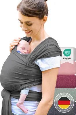 Produktbild von Laleni Tragetuch Baby Neugeborene aus 100% Baumwolle -  es Babytragetuch bis 15 kg mit Ergonomischer Passform, Einfach Anzuziehen, Waschmaschinengeeignet