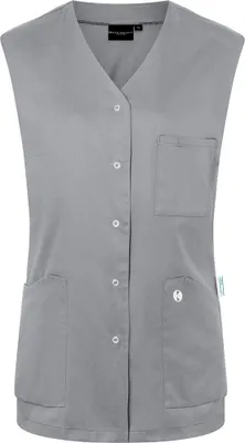 Produktbild von KARLOWSKY Damen Kasack ESSENTIAL Ärmellos V-Neck Modern-Fit Platingrau 50