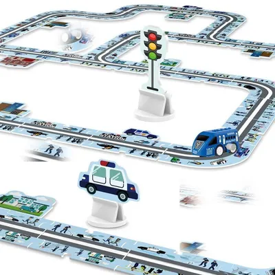 Zdjęcie produktu dla Puzzle Tor wyścigowy Policja - 44 elementy - Tor wyścigowy z radiowozem od 3 lat