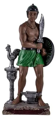 Oggun Orisha Figur, Kunstharz, handbemalt, 30 cm