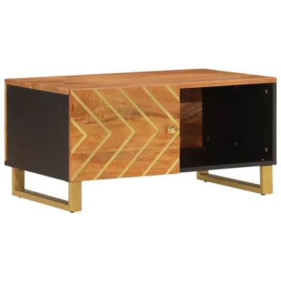 Produktbild von Couchtisch Braun und Schwarz 80x50x40 cm Massivholz Mango