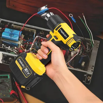 Produktbild von Akku Heißluftpistole - 18V Heißluftgebläse - 2000W Leistung - 60–540°C 25-stufige Temperaturregelung - 4-stufiger Luftstrom 100–500L/min - LCD-Display - Ohne Akku