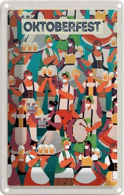 Produktbild von vianmo Blechschild 18x12 cm München   Bier Trommel Feiern Party
