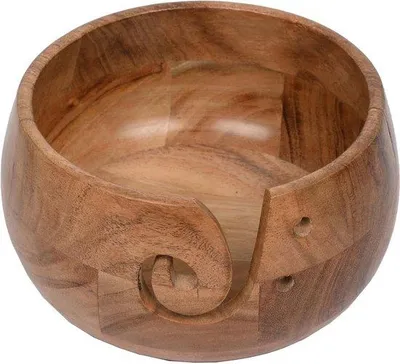 Productafbeelding van Schaalhouder van acaciahout, handgemaakt, met gaten, 17,78 x 17,78 x 10,16 cm