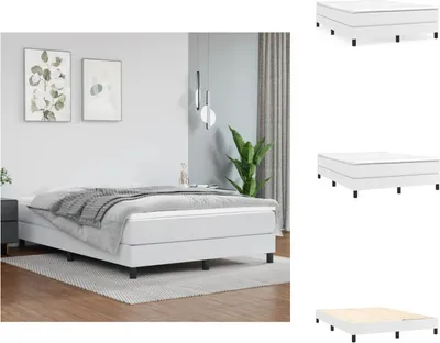 Produktbild von vidaXL Boxspringbett Weiß 140x200 cm Kunstleder - Betten & Bettgestelle