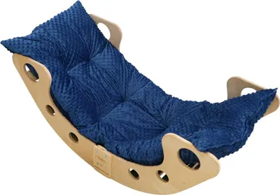 Image de Bascule en bois Montessori avec coussin XXL, grande pour enfants, chaise longue pliable, PL