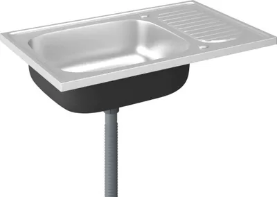 Produktbild von The Living Store Küchenspüle mit Abtropfset Silbern 800x500x155 mm Edelstahl