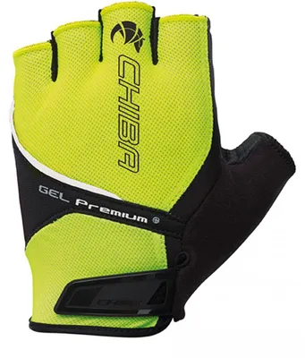 Produktbild von CHIBA Gel Premium - Radhandschuhe neongelb XXL mit Poron-Gel-Polsterung.