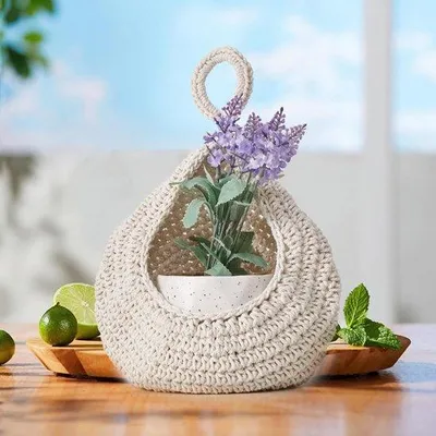 Produktbild von Frischhalte-Hängplanter - 1 Gewebter Hängender Fruchtkorb - Hängender Fruchtkorb - Hängender Planter