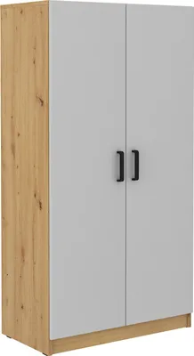Produktbild von Masseno Drehtürenschrank MALTESA 80 cm Kleiderschrank Schlafzimmer Schrank 2-türig Eiche Artisan