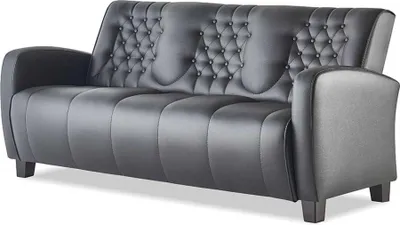 Produktbild von Sofa-Set 3-Sitzer 2-Sitzer Schwarz Chesterfield Leder Knöpfe Sitzmöbel