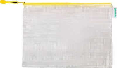 Produktbild von Reißverschlusstasche PVC gelb A4 330x240mm VE=8 Stück