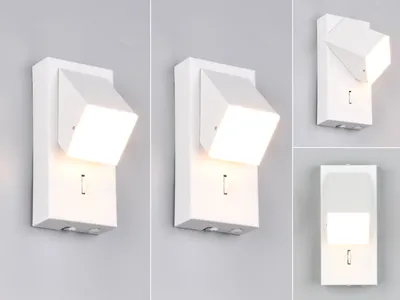 Produktbild von 2er SET moderne LED Innen Wandleuchten mit Schalter, Weiß für Wohnzimmer & Bett
