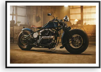 Produktbild von Gerahmtes Poster - Schwarzer Rahmen - Motorrad Motor - 100x70 cm - Wand Bild - Wanddeko - Wandbilder - Kunstposter - Wandposter - Bilderrahmen - Bilder - Kunstdruck - Wandbild - P2BAA100x70-4233