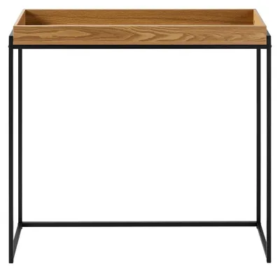 Image de CALICOSY - Console avec plateau à rebords et pieds en métal noir L100 cm - JESSIE
