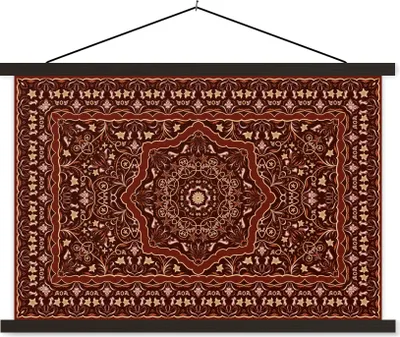 Produktbild von MuchoWow® Textilposter Persischer Teppich - Teppich - Mandala 120x80 cm mit schwarzem Rahmen - Wanddeko