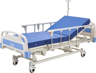 Image de Lit médicalisé électrique - Lit d'hôpital 3 fonctions - Réglage du dossier et des jambes - Réglage en hauteur 47,5-75 cm - Roulettes 12,7 cm - Matelas inclus