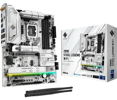Produktbild von Asrock Z890 Steel Legend WiFi, Intel, LGA 1851 (Socket V1), Intel Core Ultra (Series 2), DDR5-SDRAM, 256 GB, DIMM