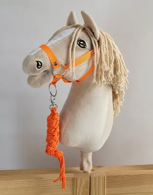 Zdjęcie produktu dla Zestaw do Hobby Horse: kantar A3 + uwiąz ze sznurka - neon-orange