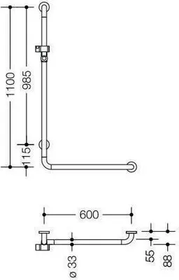 Produktbild von Winkelgriff mit Brausehalter Serie 801 mit Handbrause Schlauchlnge 2000 mm reinwei
