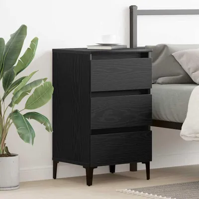 Productafbeelding van vidaXL Nachtkastje, zwart, eikenlook, 40 x 35 x 69 cm, houtvezel