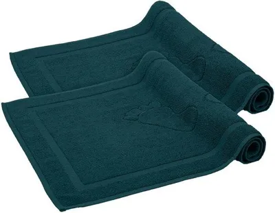 Obrázek produktu pro Ibenzoa® sada dvou rohoží do koupelny, 50 x 80 cm – 100% bavlna, 800 g/m², vysoká savost, rychlé schnutí, šetrné k pokožce, barva: petrolejová