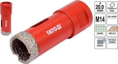 Produktbild von M14 Diamantbohrkrone Fliesenbohrer Diamantbohrer 6 - 68 mm für Winkelschleifer, Größe:20mm