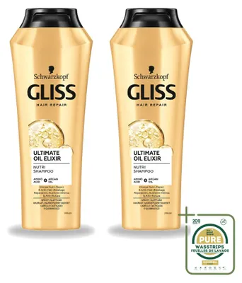 Productafbeelding van 2 x Gliss Kur Ultimate Oil Elixir Shampoo - 250 ml - Voordeelverpakking - 2 stuks