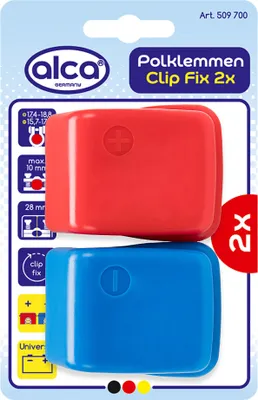 Produktbild von alca® Batterieklemmen Clip Fix Batterie Polklemmen QuickClip für Autobatterie 12V Pos/Neg Batterieanschluss Schnellklemmen Auto Motorrad und Boot