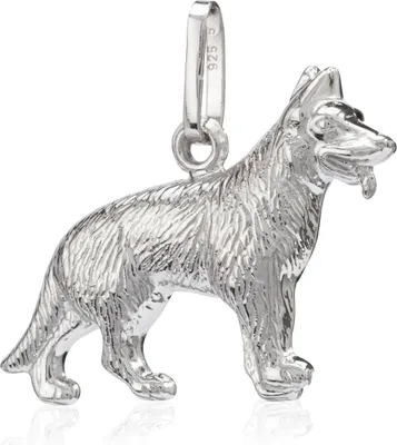Produktbild von Kettennhänger Schäferhund 925 Silber poliert rhodiniert 21x12mm Klein Amulett