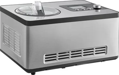 Immagine prodotto di Macchina per sorbetti e gelati elettrica con 3 impostazioni, capacità di 2 litri, senza necessità di preriscaldamento, acciaio inossidabile, display LCD, timer, colore argento