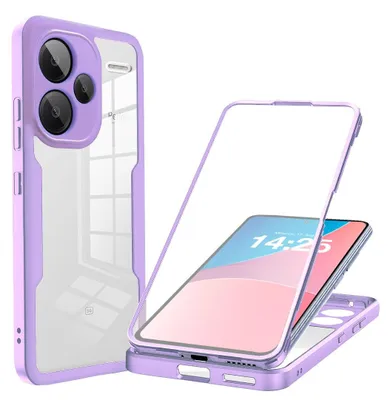 Produktbild von 360 Grad Rundum Schutz Handyhülle für Xiaomi Redmi Note 13 Pro+ 5G Full Cover Vollschutz Case Farbe: Violett