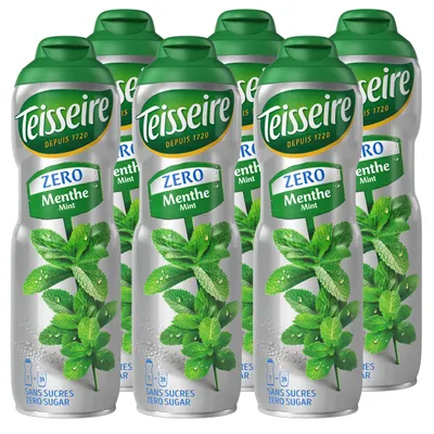 Produktbild von Teisseire Sirup Zero Grüne Minze 600ml für Cocktails (6er Pack)