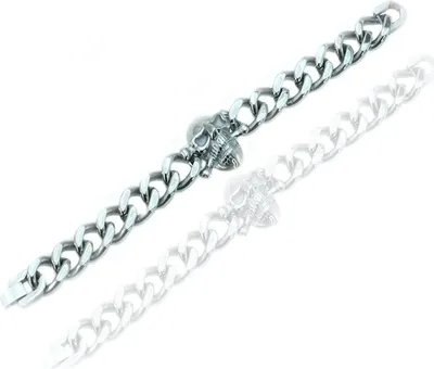 Produktbild von Karisma Edelstahl Heavy Männer Panzerarmband Totenkopf Länge 21,5cm - Schwarz