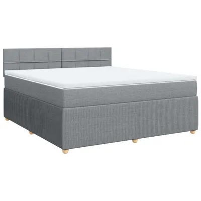 Produktbild von Boxspringbett mit Matratze Hellgrau 180x200 cm Stoff