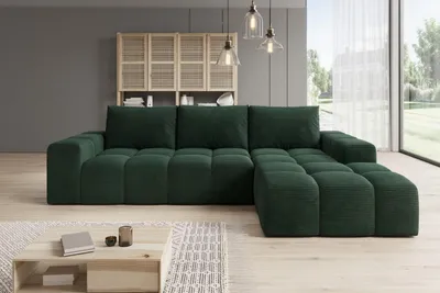 Produktbild von Moebelfest Molli Ecksofa L-Form Rechtsseitig Grün Cord-stoff